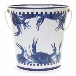 Blue Crab 3 Gal. Decorative Steel Pail by Golden Rabbit