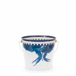 2 qt. Blue Crab Decorative Steel Pail by Golden Rabbit