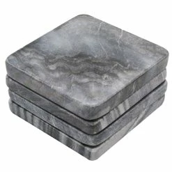 4-Piece Gray Marble Coasters by Unbranded
