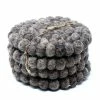 Dark Grey Felt Ball Coasters (4-Pack) by Global Craft