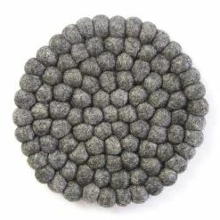 Felt Ball Trivets: Round, Dark Grey by Global Craft