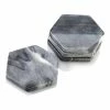 Hexagon 4-Pieces Grey Marble Coasters by Mascot Hardware