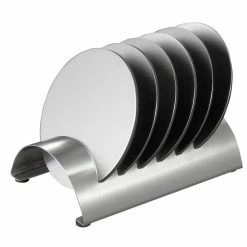 Julian Stainless Steel Round Coaster Set with Holder (2-Pack) by Visol
