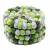 Chakra Greens Felt Ball Coasters (4-Pack) by Global Craft