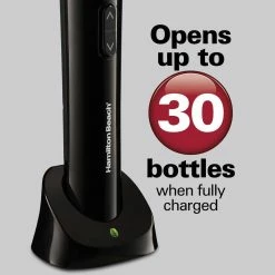 Black Modern Cordless Elecrtric Wine Opener by Hamilton Beach -Bar Accessories Sales hamilton beach wine openers 76610 1f 1000