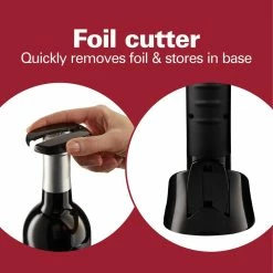 Black Modern Cordless Elecrtric Wine Opener by Hamilton Beach -Bar Accessories Sales hamilton beach wine openers 76610 fa 1000