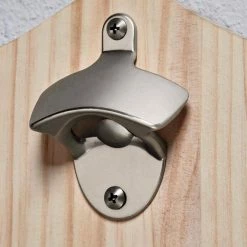 Pine Wood Bottle Opener with Satin Nickel Opener and Cap Catcher by Home Decorators Collection -Bar Accessories Sales home decorators collection bottle openers 63092 a0 1000