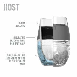 8.5 oz. Coling Cup Double Wall Insulated Freezable Drink Chilling Tumbler with Freezing Gel (Set of 4) by HOST -Bar Accessories Sales host cocktail sets 10010 1f 1000