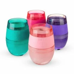 8.5 oz. Coling Cup Double Wall Insulated Freezable Drink Chilling Tumbler with Freezing Gel (Set of 4) by HOST