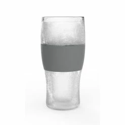 16 oz. Grey Freeze Beer Glass, Freezer Gel Chiller Double Wall Plastic Froz.en Pint Glass (Set of 1) by HOST -Bar Accessories Sales host cocktail sets 2969 c3 1000