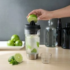Mixer Tool with Reamer Strainer, Bottle Opener, Daiquiri, Margarita, 18 oz. Black Cocktail Shaker by HOST -Bar Accessories Sales host cocktail sets 2974 1f 1000