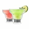 12 oz. Grey Freeze Stemless Margarita Glass Insulated Gel Chiller, Double Wall Froz.en Cocktail Cups (Set of 2) by HOST
