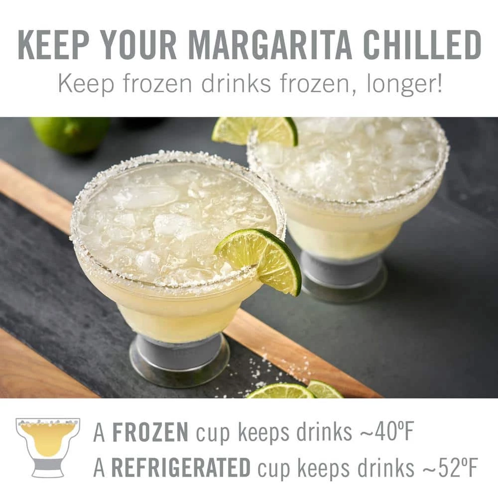 12 oz. Grey Freeze Stemless Margarita Glass Insulated Gel Chiller, Double Wall Froz.en Cocktail Cups (Set of 2) by HOST 2 12 oz. Grey Freeze Stemless Margarita Glass Insulated Gel Chiller, Double Wall Froz.en Cocktail Cups (Set of 2) by HOST - Image 2