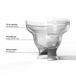 12 oz. Grey Freeze Stemless Margarita Glass Insulated Gel Chiller, Double Wall Froz.en Cocktail Cups (Set of 2) by HOST 12 12 oz. Grey Freeze Stemless Margarita Glass Insulated Gel Chiller, Double Wall Froz.en Cocktail Cups (Set of 2) by HOST -Bar Accessories Sales host cocktail sets 3308 fa 1000