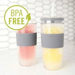 Double Wall Insulated Freezable Drink Chilling Tumbler with Freezing Gel Glasses for Red and White Wine, Grey by HOST -Bar Accessories Sales host cocktail sets 4274 44 1000