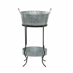 6 Bottle Gray Metal Contemporary Wine Holder by Litton Lane -Bar Accessories Sales ice buckets 97421 66 1000
