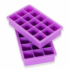 Flexible 15-Piece Purple Silicone Ice Tray Mold (2-Pack) by Unbranded