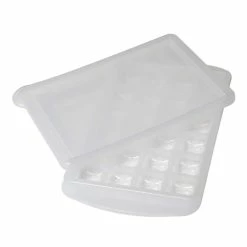 White Easily Pops Out 24-Compartments Ice Cube Tray with Lid (4-Pack) by Unbranded