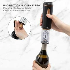 Wine Gift Set, Electric Corkscrew Wine Opener & Wine Foil Cutter, Black. by Ivation -Bar Accessories Sales ivation cocktail sets ivawbop6 1f 1000