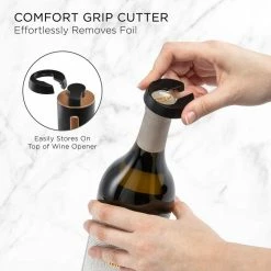 Wine Gift Set, Electric Corkscrew Wine Opener & Wine Foil Cutter, Black. by Ivation -Bar Accessories Sales ivation cocktail sets ivawbop6 44 1000
