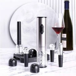 9-Piece Electric Wine Opener, Deluxe Set W/Wine Aerator Pourer, Stainless Steel by Ivation -Bar Accessories Sales ivation cocktail sets ivawgsall1 4f 1000