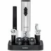 9-Piece Electric Wine Opener, Deluxe Set W/Wine Aerator Pourer, Stainless Steel by Ivation