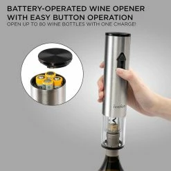 9-Piece Electric Wine Opener, Deluxe Set W/Wine Aerator Pourer, Stainless Steel by Ivation -Bar Accessories Sales ivation cocktail sets ivawgsall1 fa 1000