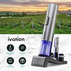 Electric Wine Opener, 7-Piece Wine Gift Set, Electric Bottle Opener by Ivation -Bar Accessories Sales ivation cocktail sets ivaws30ss c3 1000