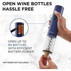 7-Piece Electric Wine Opener Blue Electric Bottle Opener Wine Gift Set by Ivation -Bar Accessories Sales ivation wine openers ivabwsg 4f 1000