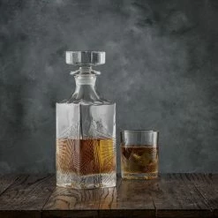 Gatsby Art Deco 27 oz. Glass Whiskey Decanter with Stopper by JoyJolt -Bar Accessories Sales joyjolt decanters jga10241 fa 1000