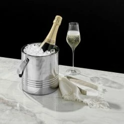 Double Wall 7.2 in. 3.17 qt. Stainless Steel Ice Bucket with Metal Lid, Strainer and Tongs by JoyJolt -Bar Accessories Sales joyjolt ice buckets ja10102 fa 1000