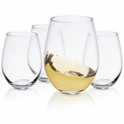Spirits 19 oz. Stemless White Wine Glasses (Set of 4) by JoyJolt