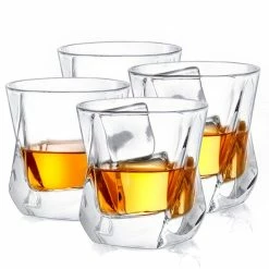 Atlas 10.8 oz. Crystal Whiskey Glasses (Set of 4) by JoyJolt -Bar Accessories Sales joyjolt wine aerators mc202112 fa 1000