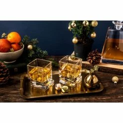 Carre Square 10 oz. Whiskey Glasses (Set of 4) by JoyJolt -Bar Accessories Sales joyjolt wine aerators mg20226 1f 1000