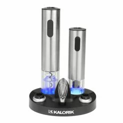 Stainless Steel Electric Wine Opener and Preserver Set by KALORIK