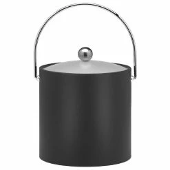 Bartenders Choice Fun Colors 3 Qt. Black Ice Bucket (Case of 6) by Kraftware