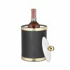 Sophisticates 2 Qt. Black and Polished Brass Tall Ice Bucket with Lucite Lid by Kraftware
