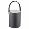 Cosmopolitan 2 Qt. Noir Ice Bucket with Stitched Handle and Thick Lucite Lid by Kraftware