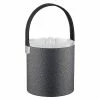 Cosmopolitan 3 Qt. Noir Ice Bucket with Stitched Handle and Thick Lucite Lid by Kraftware