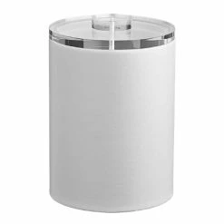 Contempo 2 Qt. White Tall Ice Bucket with Thick Lucite Lid by Kraftware