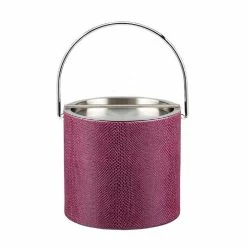 3 Qt. Exotic Plum Ice Bucket with Bale Handle and Metal Bar Lid by Kraftware