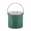 3 Qt. Exotic Peacock Ice Bucket with Bale Handle and Thick Lucite Lid with Flat Knob by Kraftware