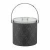 3 Qt. Stonehenge Midnight Ice Bucket with Bale Handle and Thick Lucite Lid with Flat Knob by Kraftware