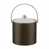 3 Qt. Nova Pewter Ice Bucket with Bale Handle and Acrylic Lid with Metal Ball Knob by Kraftware