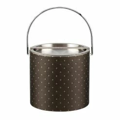 3 Qt. Nova Pewter Ice Bucket with Bale Handle and Metal Bar Lid by Kraftware
