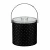 3 Qt. Nova Ebonite Ice Bucket with Bale Handle and Thick Lucite Lid with Flat Knob by Kraftware