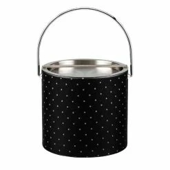 3 Qt. Nova Ebonite Ice Bucket with Bale Handle and Metal Bar Lid by Kraftware