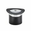 Top Hat 3 Qt. Black w/Silver Band Ice Bucket, Lucite Cover by Kraftware