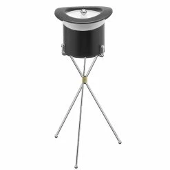 Top Hat 3 Qt. Ice Bucket with Silver Band and Metal Stand (Case of 6) by Kraftware