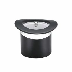 Top Hat 3 Qt. Black w/White Band Ice Bucket, Lucite Cover by Kraftware